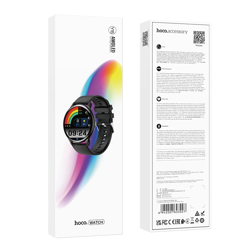 Смарт-часы Hoco Y15 AMOLED, черный (поддержка звонков)